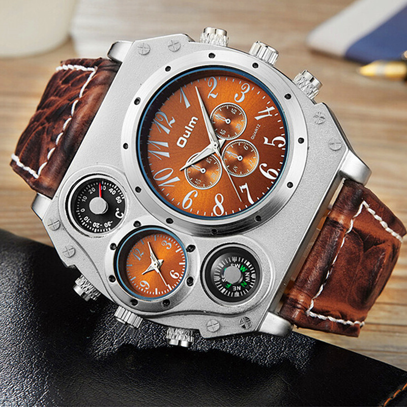 New Model OULM Watch Men Quart - Leather Watch Band Men บทวิจารณ์และราคา