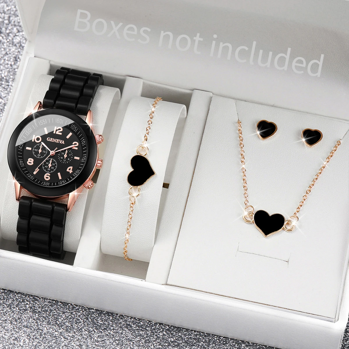 5/6PCS Fashion Women Watches C - Silicone Band Women บทวิจารณ์และราคา