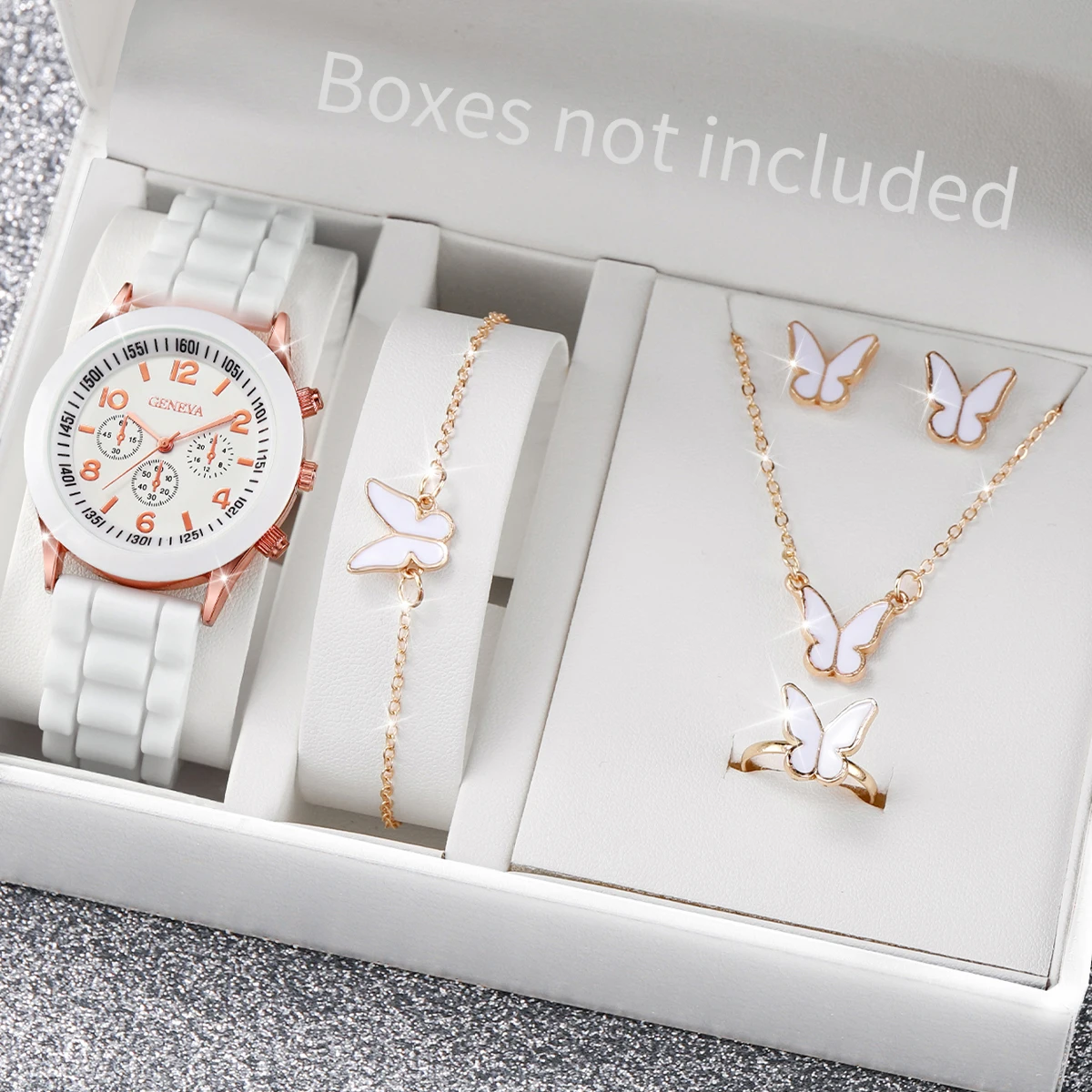 5/6PCS Fashion Women Watches C - Silicone Band Women บทวิจารณ์และราคา