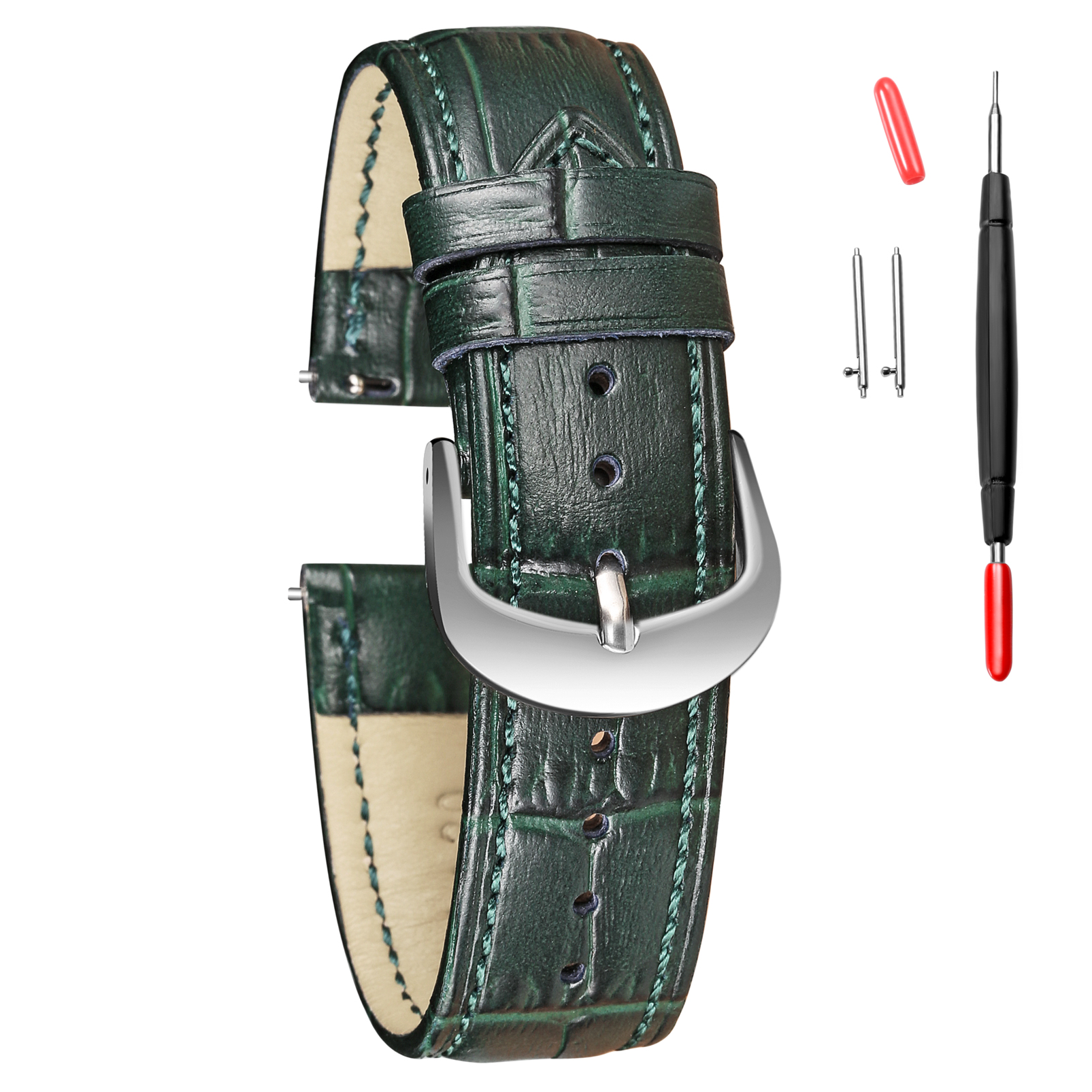 Alligator Embossed Leahter Wat - Leather Strap Quick Release บทวิจารณ์และราคา