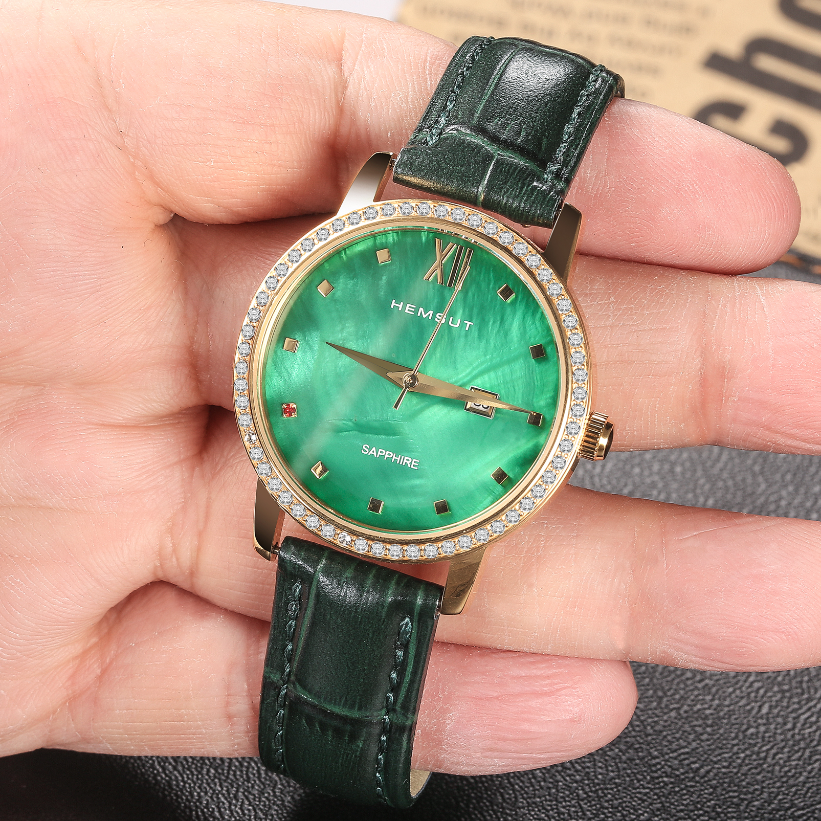 Alligator Embossed Leahter Wat - Leather Strap Quick Release บทวิจารณ์และราคา