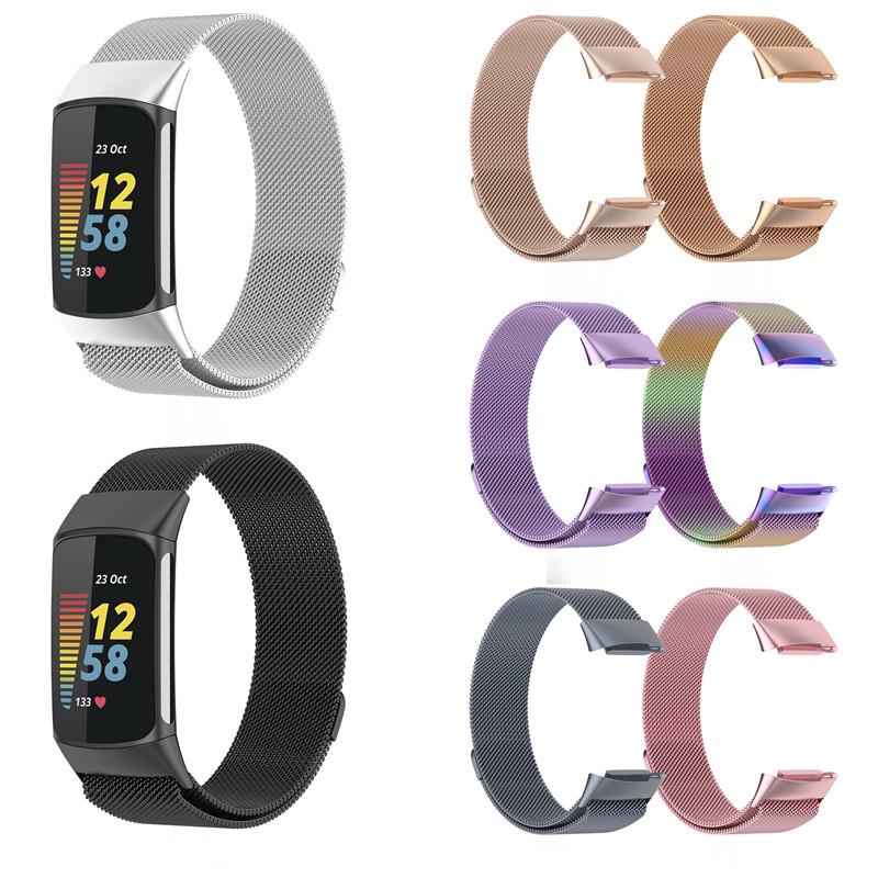 Metal Band For Fitbit Charge 5 - Milanese Loop Magnetic บทวิจารณ์และราคา