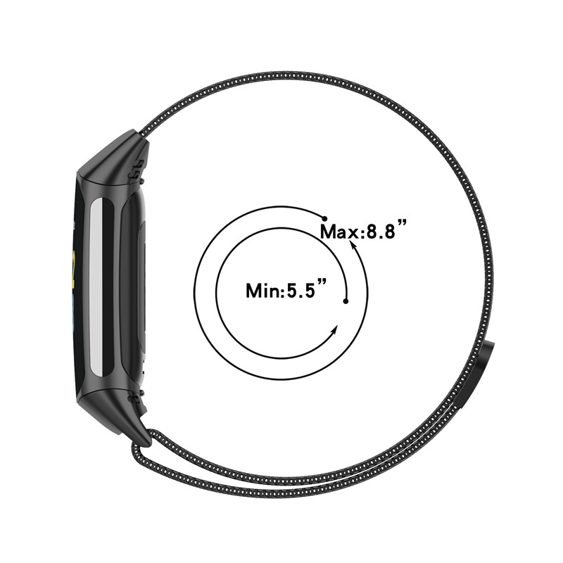 Metal Band For Fitbit Charge 5 - Milanese Loop Magnetic บทวิจารณ์และราคา
