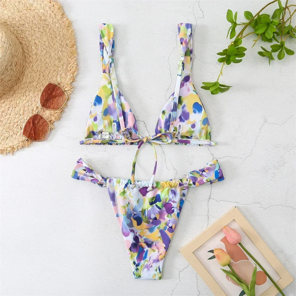 Vintage Print Bikini Thong Str - Tropic Strap Vintage บทวิจารณ์และราคา