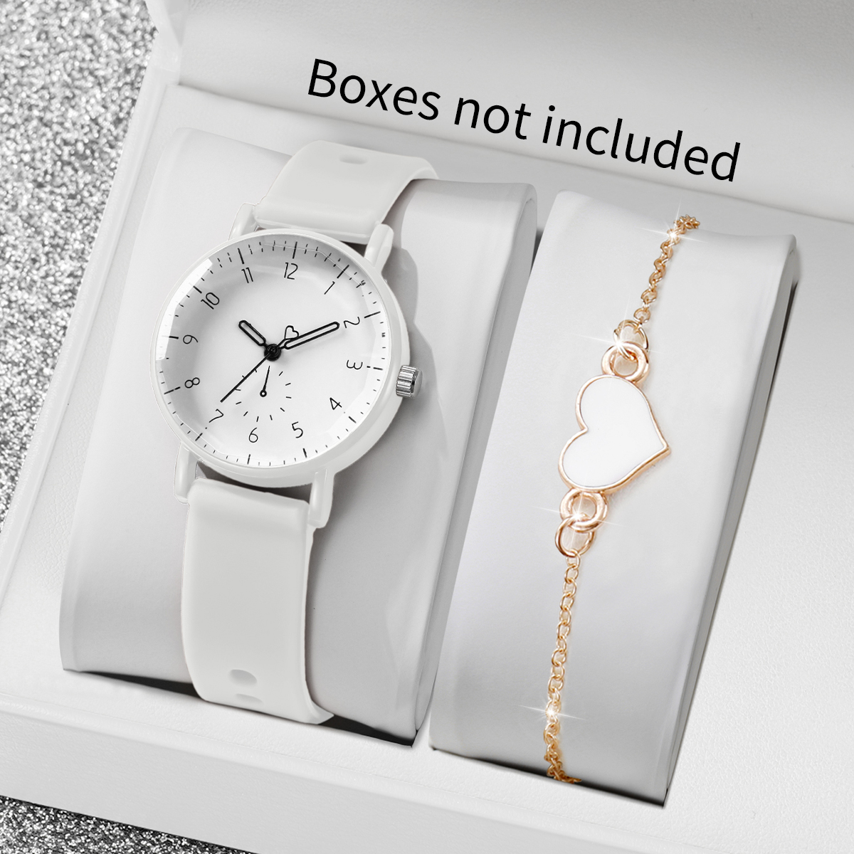 2PCS Simple Arabic Dial Women  - Silicone Band Women บทวิจารณ์และราคา