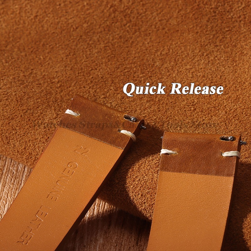 Handmade Retro Oil Wax Genuine - Leather Strap Quick Release บทวิจารณ์และราคา
