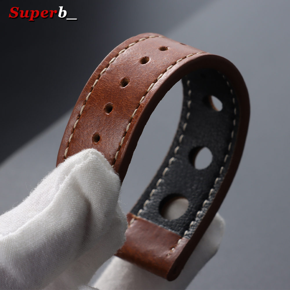 20mm 22mm Vintage Cowhide Leat - Butterfly Clasp Deployant บทวิจารณ์และราคา