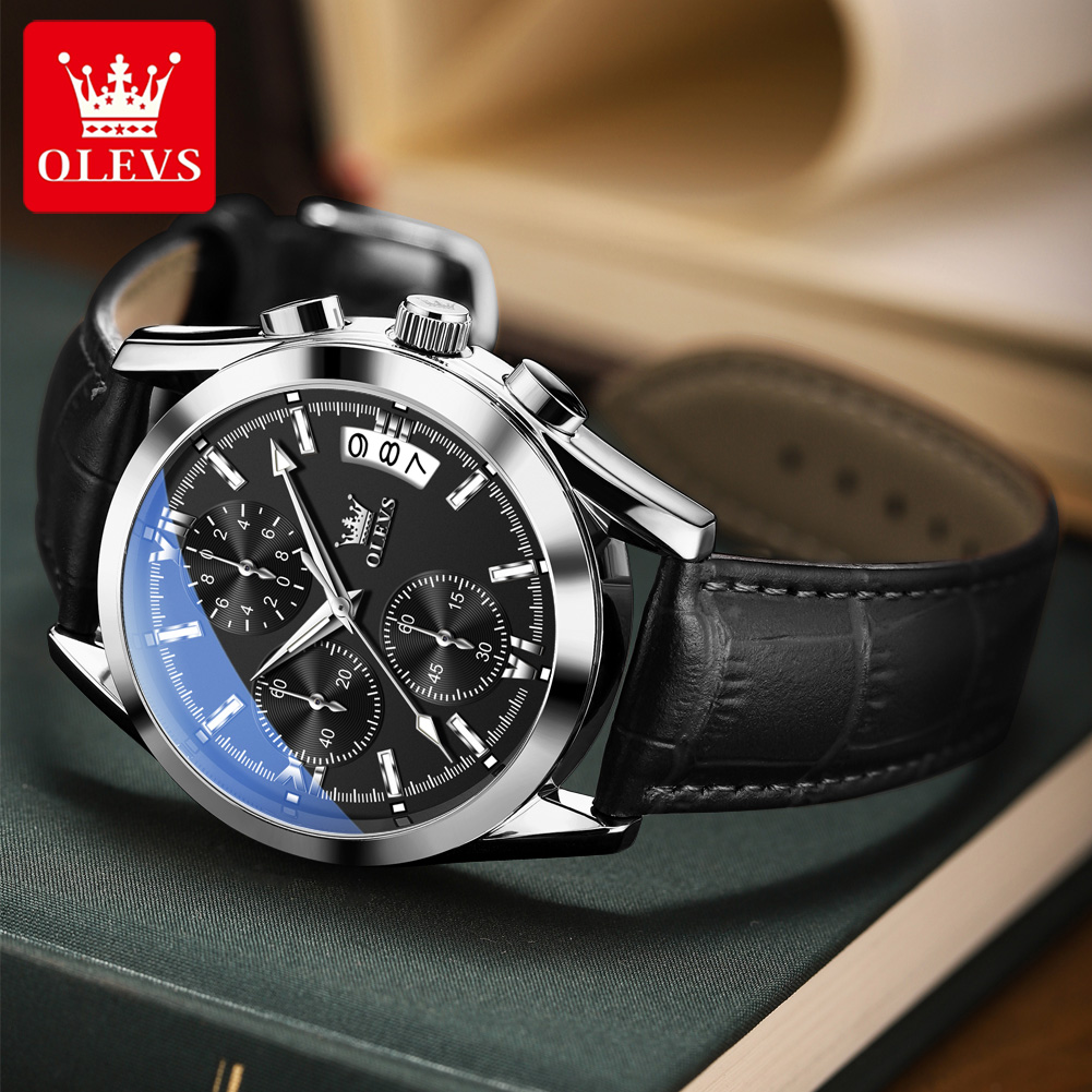 OLEVS Top Brand Luxury Men Wat - Leather Watch Band Men บทวิจารณ์และราคา