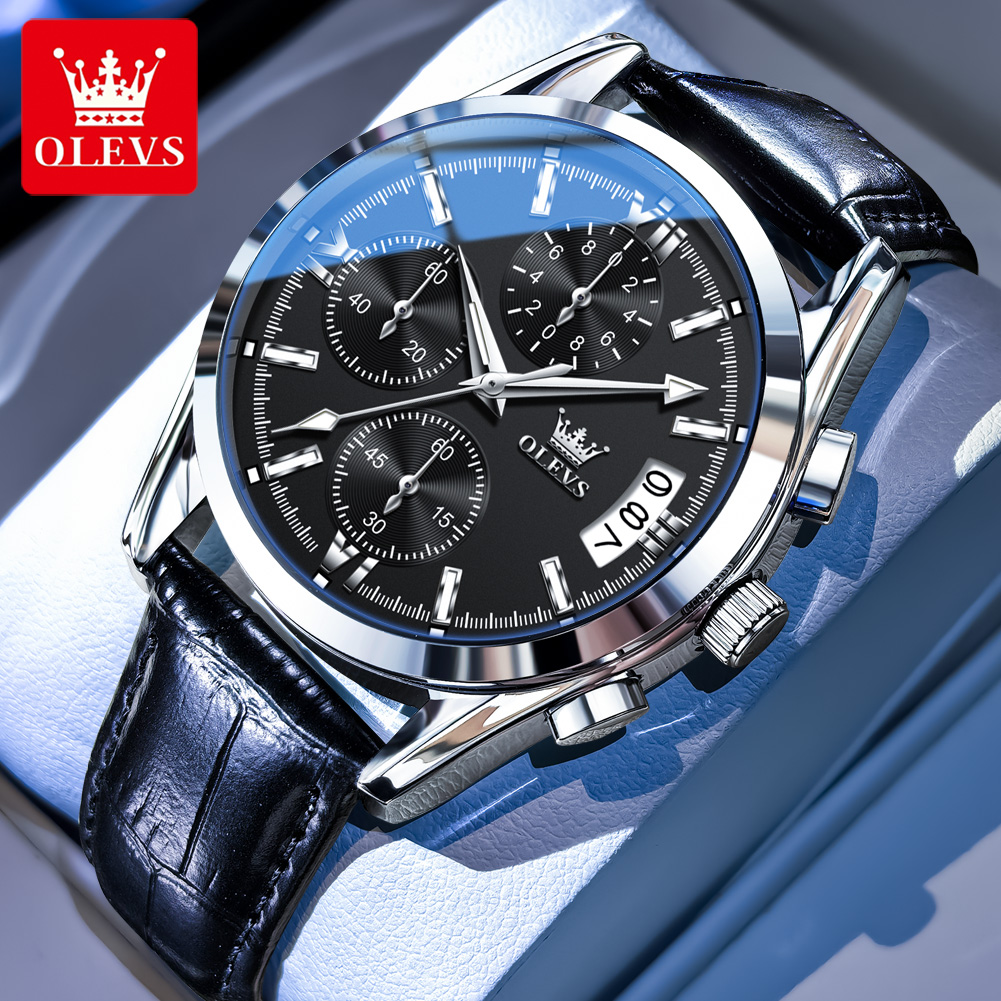OLEVS Top Brand Luxury Men Wat - Leather Watch Band Men บทวิจารณ์และราคา