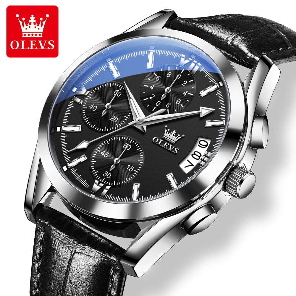 OLEVS Top Brand Luxury Men Wat - Leather Watch Band Men บทวิจารณ์และราคา